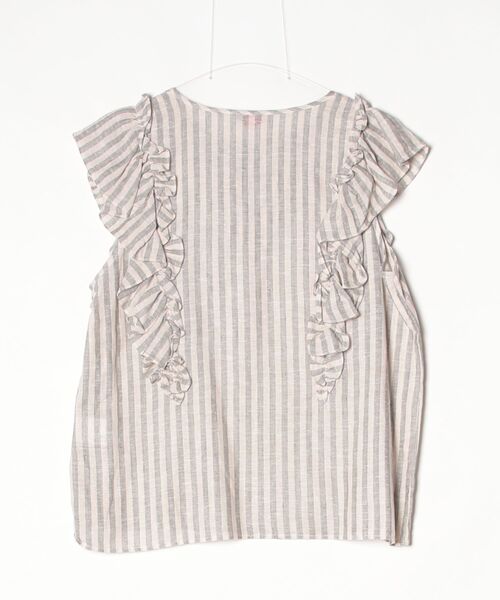 DOUBLE STANDARD CLOTHING(ダブルスタンダードクロージング)の「ストライプフリルブラウス(シャツ/ブラウス・レディース・キナリ・38/36)」の2枚目の写真