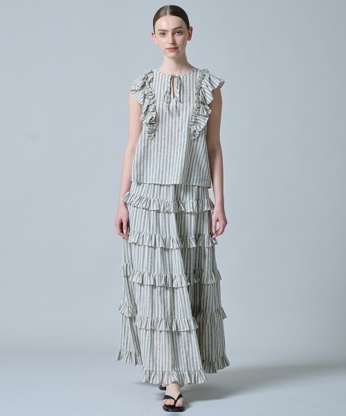 DOUBLE STANDARD CLOTHING(ダブルスタンダードクロージング)の「ストライプフリルブラウス(シャツ/ブラウス・レディース・キナリ・38/36)」の11枚目の写真