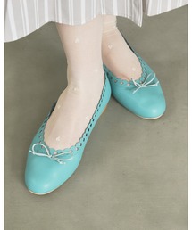 ハートパンチング フラット パンプス