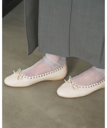 ハートパンチング フラット パンプス