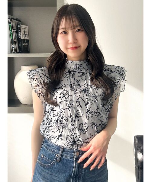 dazzlin(ダズリン)の「【WEB限定】フロッキーバックリボンブラウス(シャツ/ブラウス・レディース・ブルー/オフホワイト/ピンク・FREE)」の3枚目の写真