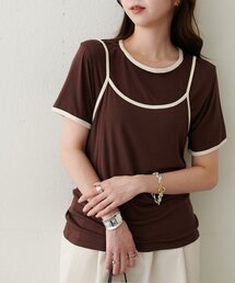 【WEB限定】配色キャミソール×Tシャツセット
