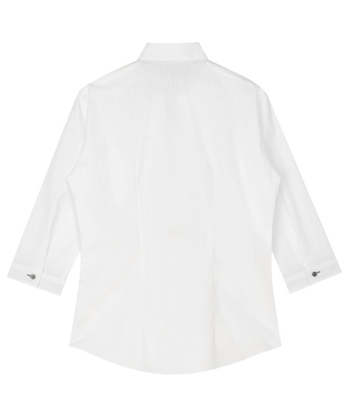 TOKYO SHIRTS(トウキョウシャツ)の「【透け防止】 形態安定ノンアイロン スキッパー 7分袖ビジネスワイシャツ(ビジネスシャツ・レディース・ホワイト・S/M/L/LL/XL)」の5枚目の写真
