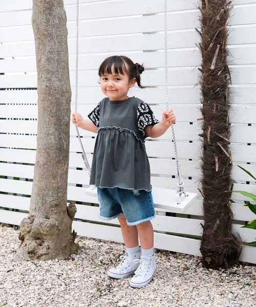 LEPSIM（レプシィム）の「【KIDS】袖クロシェプルオーバーSS　661797（Tシャツ/カットソー・キッズ・ブルー/ナチュラル/チャコールグレー/ネイビー・14/13/12）」の13枚目の写真
