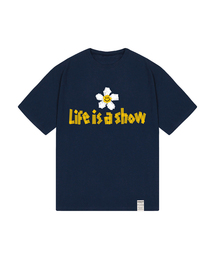 [ユニセックス]テープフラワースマイル半袖Tシャツ_4カラー