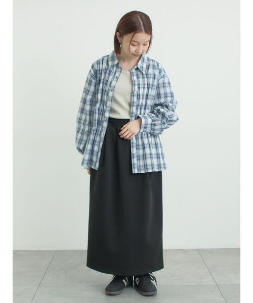 Samansa Mos2（サマンサ モスモス）の「リブテレコタンクトップ（Tシャツ/カットソー・レディース・オフホワイト/グレー系その他/ブラック・F）」の8枚目の写真