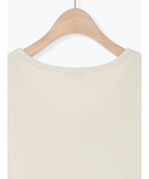Samansa Mos2（サマンサ モスモス）の「リブテレコタンクトップ（Tシャツ/カットソー・レディース・オフホワイト/グレー系その他/ブラック・F）」の16枚目の写真