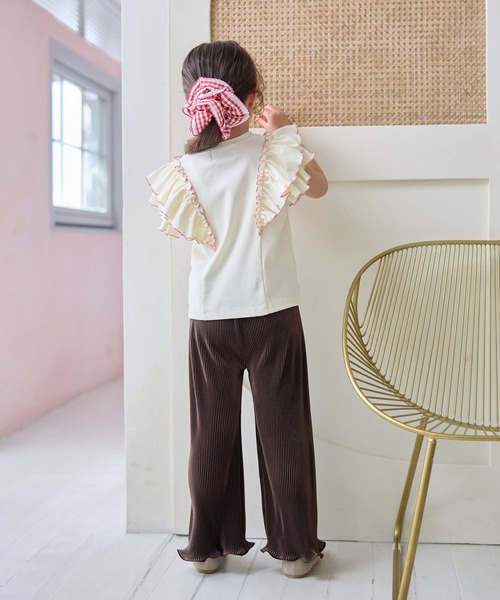Piet（ピエット）の「肩フリルTシャツ（Tシャツ/カットソー・キッズ・オフホワイト/チャコールグレー・120/130/110/100）」の4枚目の写真