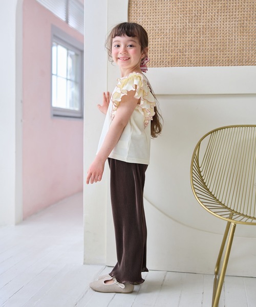 Piet（ピエット）の「肩フリルTシャツ（Tシャツ/カットソー・キッズ・オフホワイト/チャコールグレー・120/130/110/100）」の6枚目の写真