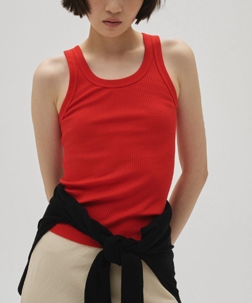 TODAYFUL（トゥデイフル）の「Seamless Rib Tanktop 12610612（タンクトップ・レディース・ライトグリーン/ピンク/レッド/ライトブルー/ベージュ・FREE）」の5枚目の写真
