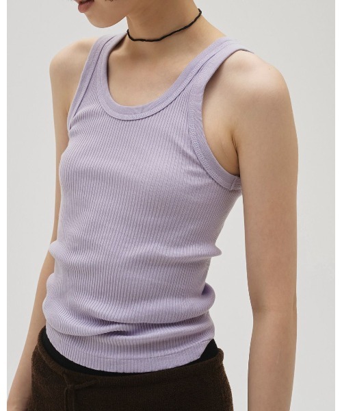 TODAYFUL（トゥデイフル）の「Seamless Rib Tanktop 12610612（タンクトップ・レディース・ライトグリーン/ピンク/レッド/ライトブルー/ベージュ・FREE）」の3枚目の写真