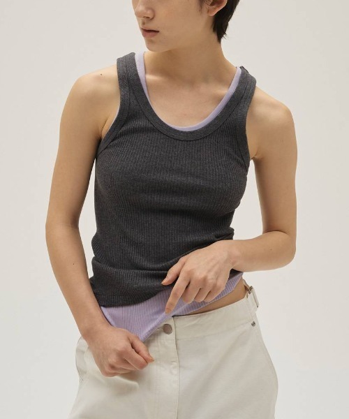 TODAYFUL（トゥデイフル）の「Seamless Rib Tanktop 12610612（タンクトップ・レディース・ライトグリーン/ピンク/レッド/ライトブルー/ベージュ・FREE）」の12枚目の写真
