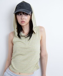 3.3 Field Trip | 3.3 Field Trip/ボーダーフーディーノースリーブトップス(Tシャツ/カットソー)