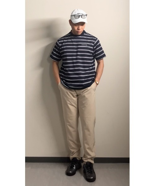 BRIEFING(ブリーフィング)の「【BRIEFING GOLF/ブリーフィングゴルフ】MEN’S DOUBLE STRIPE HIGHNECK RF(Tシャツ/カットソー・メンズ・ブラック/ネイビー/ホワイト/グリーン系その他2・L/M/S)」の4枚目の写真