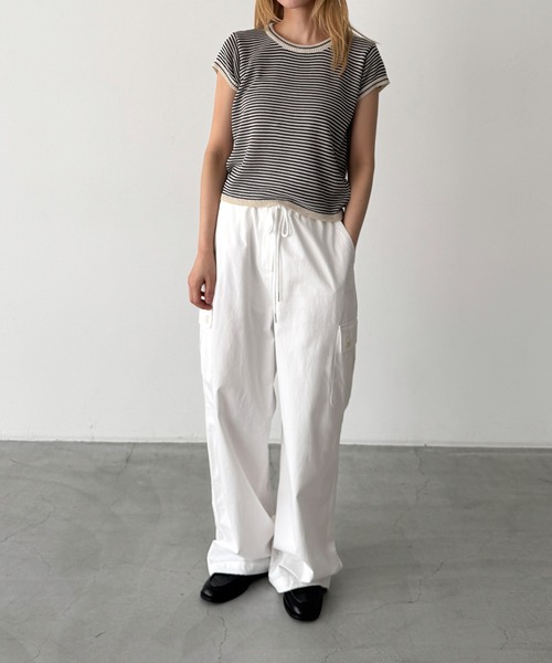 CANAL JEAN(キャナルジーン)の「El mar リネン混ラインクルー半袖ニット(ニット/セーター・レディース・オートミール/アイボリー・ONE SIZE)」の5枚目の写真