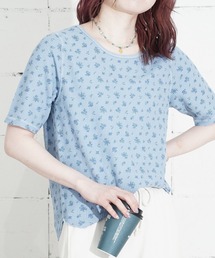 "04"≪JEMORGAN≫パックT ワッフル 花柄 ハーフスリーブ Tシャツ ピグメント染め