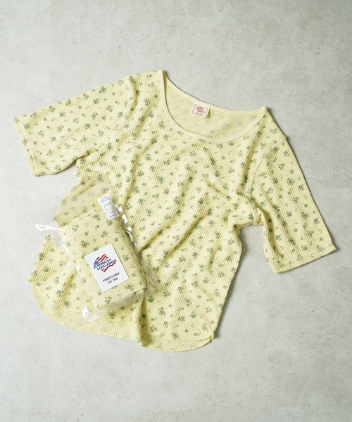JEMORGAN（ジェーイーモーガン）の「"04"≪JEMORGAN≫パックT ワッフル 花柄 ハーフスリーブ Tシャツ ピグメント染め（Tシャツ/カットソー・レディース・グレー系1/ライトグリーン系1/イエロー系1/ダルブルー系1・FREE）」の19枚目の写真