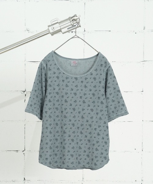 JEMORGAN（ジェーイーモーガン）の「"04"≪JEMORGAN≫パックT ワッフル 花柄 ハーフスリーブ Tシャツ ピグメント染め（Tシャツ/カットソー・レディース・グレー系1/ライトグリーン系1/イエロー系1/ダルブルー系1・FREE）」の20枚目の写真