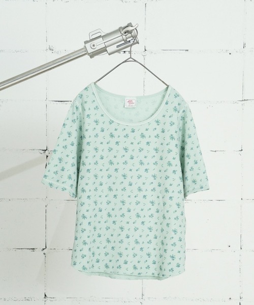 JEMORGAN（ジェーイーモーガン）の「"04"≪JEMORGAN≫パックT ワッフル 花柄 ハーフスリーブ Tシャツ ピグメント染め（Tシャツ/カットソー・レディース・グレー系1/ライトグリーン系1/イエロー系1/ダルブルー系1・FREE）」の21枚目の写真