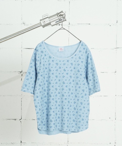 JEMORGAN（ジェーイーモーガン）の「"04"≪JEMORGAN≫パックT ワッフル 花柄 ハーフスリーブ Tシャツ ピグメント染め（Tシャツ/カットソー・レディース・グレー系1/ライトグリーン系1/イエロー系1/ダルブルー系1・FREE）」の22枚目の写真