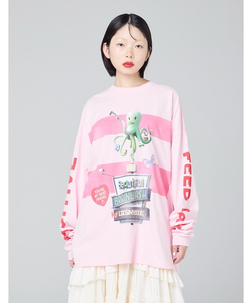 Little sunny bite（リトルサニーバイト）の「【8】【it】【Little Sunny Bite 】graphic long tee（Tシャツ/カットソー・レディース・ピンク/ホワイト/ブラック・SMALL/MEDIUM）」の3枚目の写真