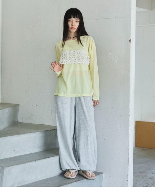 PILIT(ピリット)の「配色メローシアーロンT(Tシャツ/カットソー・レディース・ブルー/イエロー/ピンク/オフホワイト・MEDIUM)」の8枚目の写真