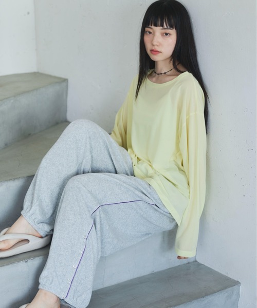 PILIT(ピリット)の「配色メローシアーロンT(Tシャツ/カットソー・レディース・ブルー/イエロー/ピンク/オフホワイト・MEDIUM)」の21枚目の写真