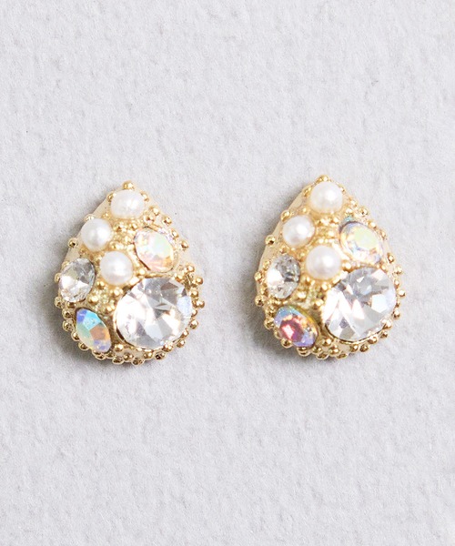 Zoule(ゾーラ)の「Zoule ゾーラ:mini tears bijou ドロップ ビジュー ピアス(ピアス(両耳用)・レディース・ピンク/ゴールド/ブラック/シルバー/ブルー・FREE)」の1枚目の写真