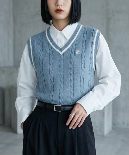 FILA｜フィラのベスト（ブルー・ネイビー/青色系・無地）通販 - ZOZOTOWN