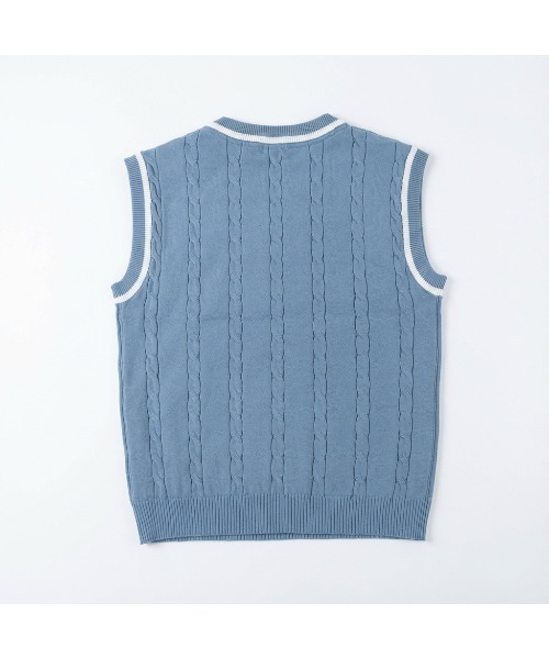 FILA（フィラ）の「V NECK VEST（ベスト・レディース・サックスブルー/ホワイト/ネイビー・XL/L/M）」の9枚目の写真