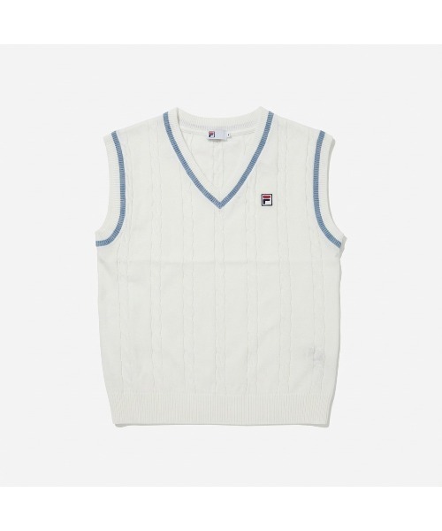 FILA（フィラ）の「V NECK VEST（ベスト・レディース・サックスブルー/ホワイト/ネイビー・XL/L/M）」の4枚目の写真