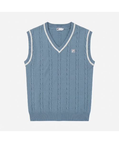 FILA（フィラ）の「V NECK VEST（ベスト・レディース・サックスブルー/ホワイト/ネイビー・XL/L/M）」の8枚目の写真