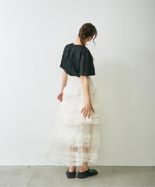 Lunea（ルネア）の「フリルデザインブラウス / frill design volume blouse（シャツ/ブラウス・レディース・アイボリー/ブラック・FREE）」の15枚目の写真