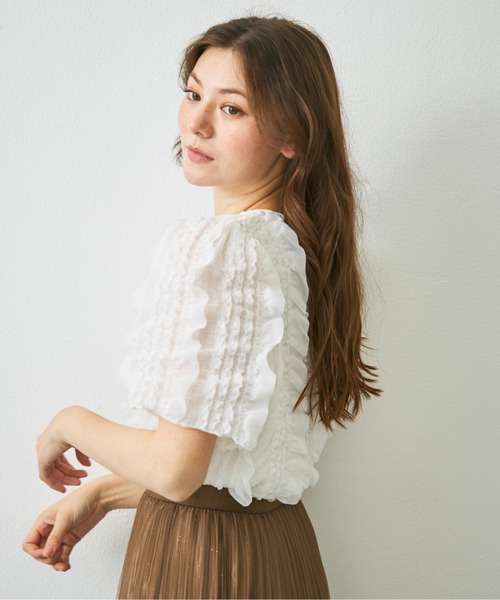Lunea（ルネア）の「フリルデザインブラウス / frill design volume blouse（シャツ/ブラウス・レディース・アイボリー/ブラック・FREE）」の20枚目の写真