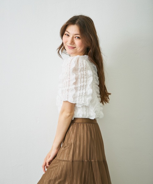Lunea（ルネア）の「フリルデザインブラウス / frill design volume blouse（シャツ/ブラウス・レディース・アイボリー/ブラック・FREE）」の21枚目の写真
