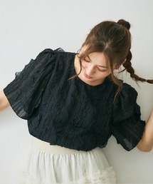 フランシュリッペ ブラック ボーダー レース 半袖 Tシャツ ボーダーレース使い おしゃれ」に該当するトップス（半袖