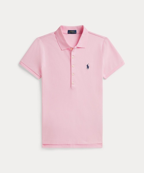POLO RALPH LAUREN(ポロ ラルフ ローレン)の「スリム フィット ストレッチ ポロシャツ(ポロシャツ・レディース・ピンク・S/M/XS/XL/L)」の2枚目の写真