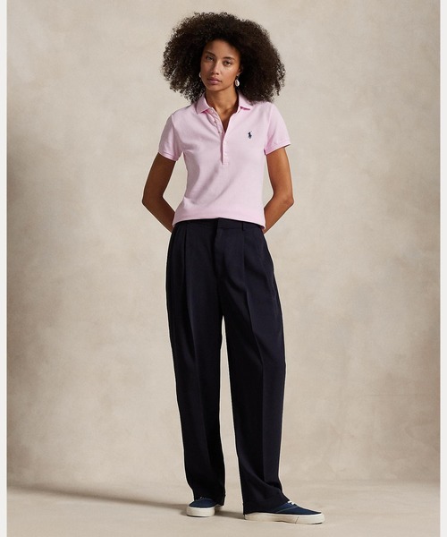 POLO RALPH LAUREN(ポロ ラルフ ローレン)の「スリム フィット ストレッチ ポロシャツ(ポロシャツ・レディース・ピンク・S/M/XS/XL/L)」の3枚目の写真