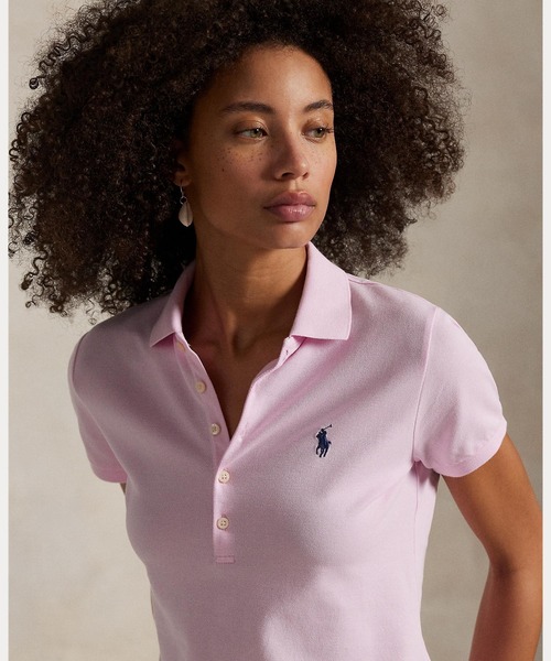 POLO RALPH LAUREN(ポロ ラルフ ローレン)の「スリム フィット ストレッチ ポロシャツ(ポロシャツ・レディース・ピンク・S/M/XS/XL/L)」の5枚目の写真