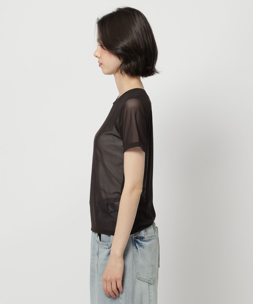 niko and...（ニコアンド）の「ソフトチュールシアーTシャツ（Tシャツ/カットソー・レディース・オフホワイト/ライトブルー/ブラック・FREE）」の14枚目の写真