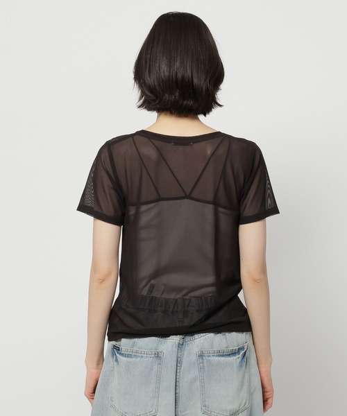niko and...（ニコアンド）の「ソフトチュールシアーTシャツ（Tシャツ/カットソー・レディース・オフホワイト/ライトブルー/ブラック・FREE）」の15枚目の写真