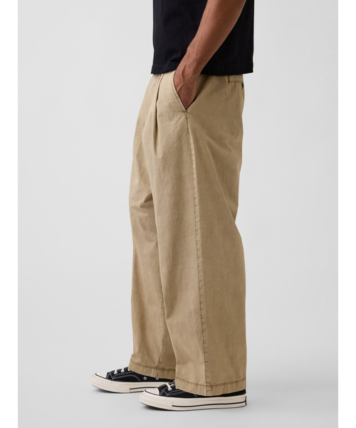 GAP(ギャップ)の「ポプリン バギー バレルパンツ(その他パンツ・メンズ・ブラック/ベージュ・M/XS/S/L)」の4枚目の写真