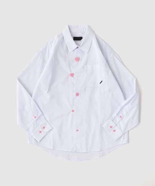 PHINGERIN(フィンガリン)の「PHINGERIN / フィンガリン FLOATING HEART SHIRT(シャツ/ブラウス・メンズ・ブルー系その他/ホワイト/ブラック・MEDIUM)」の1枚目の写真