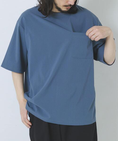 ITEMS URBANRESEARCH（アイテムズ アーバンリサーチ）の「『接触冷感/吸水速乾』クールタッチクレープジョーゼットTシャツ（Tシャツ/カットソー・メンズ・ブラック/チャコールグレー/グレー系その他/ベージュ・MEDIUM/LARGE）」の22枚目の写真