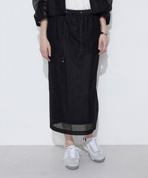 【セットアップ対応】リネンシアーラッセル タイトスカート
