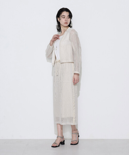 K.T KIYOKO TAKASE（キヨコタカセ）の「【セットアップ対応】リネンシアーラッセル タイトスカート（スカート・レディース・キナリ/サックスブルー/ブラック・9号）」の8枚目の写真