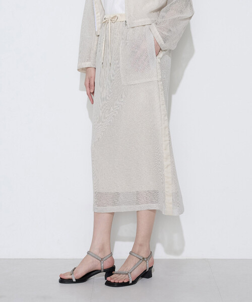 K.T KIYOKO TAKASE（キヨコタカセ）の「【セットアップ対応】リネンシアーラッセル タイトスカート（スカート・レディース・キナリ/サックスブルー/ブラック・9号）」の10枚目の写真