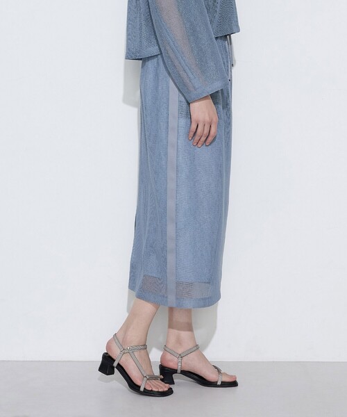 K.T KIYOKO TAKASE（キヨコタカセ）の「【セットアップ対応】リネンシアーラッセル タイトスカート（スカート・レディース・キナリ/サックスブルー/ブラック・9号）」の17枚目の写真