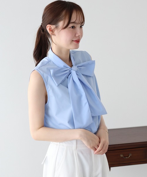 BLUEEAST(ブルーイースト)の「《2サイズ展開》ノースリーブボウタイブラウス(シャツ/ブラウス・レディース・ブルー/ミント/ホワイト・LARGE/MEDIUM)」の19枚目の写真