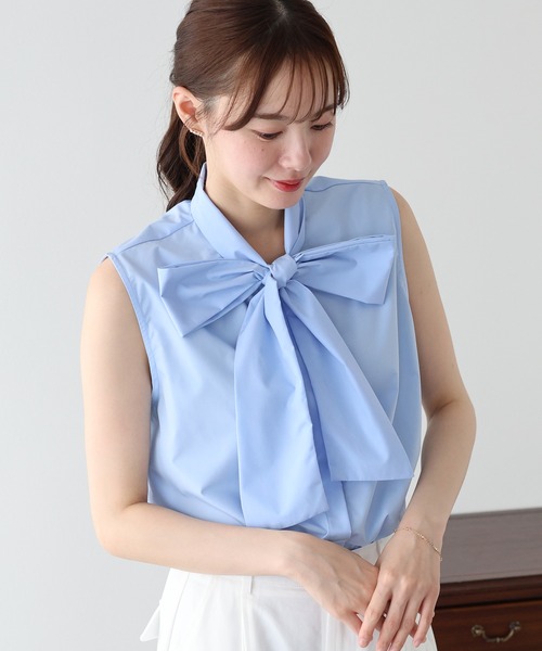 BLUEEAST(ブルーイースト)の「《2サイズ展開》ノースリーブボウタイブラウス(シャツ/ブラウス・レディース・ブルー/ミント/ホワイト・LARGE/MEDIUM)」の18枚目の写真